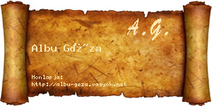 Albu Géza névjegykártya