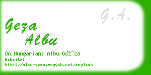 geza albu business card